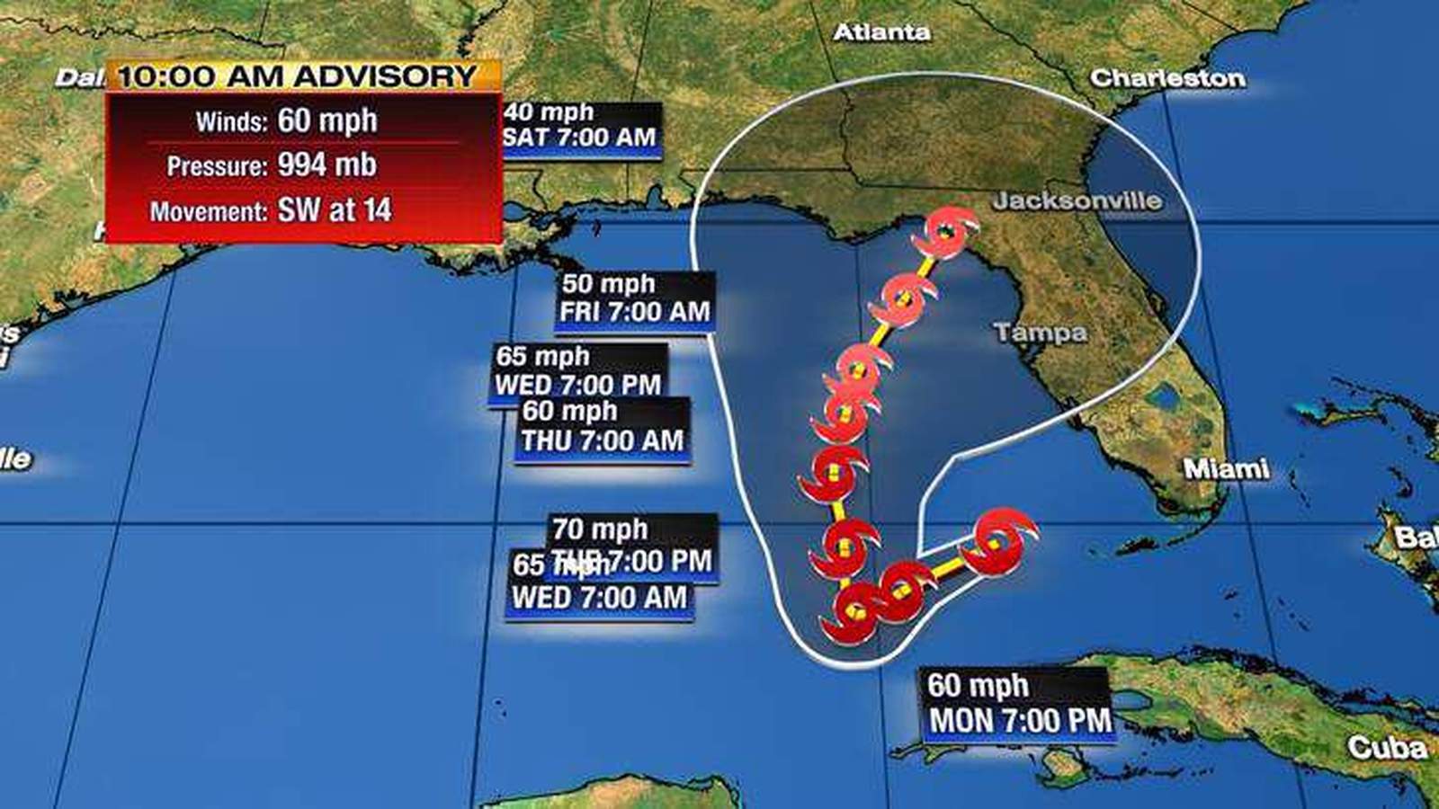 County by county impacts on Central Florida from Tropical Storm Eta