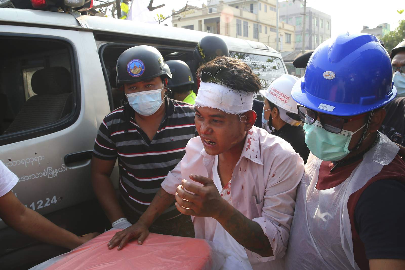 Myanmar protesters injured as police escalate use of force