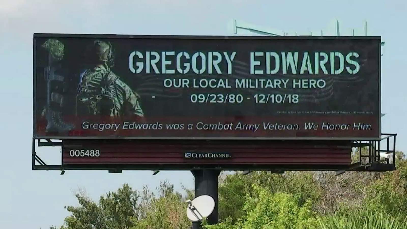 Billboards honor combat veteran Gregory Edwards who died in Brevard custody
