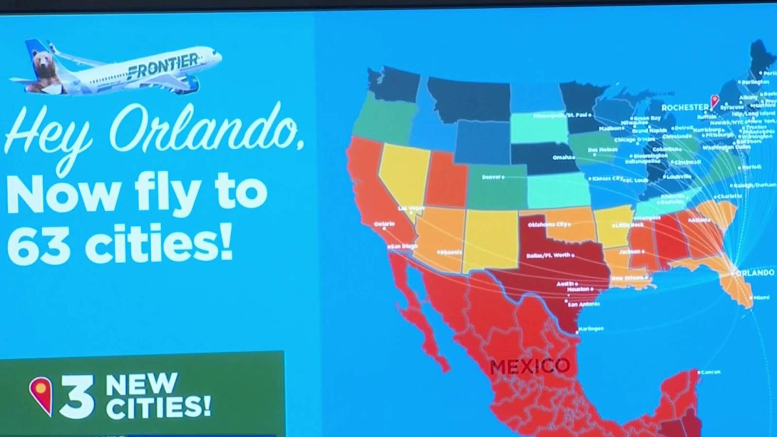 Frontier Airlines announces 2 new nonstop destinations out of Orlando International Airport