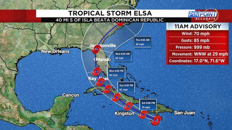 WATCH LIVE: Meteorologist Jonathan Kegges discusses latest track for Tropical Storm Elsa