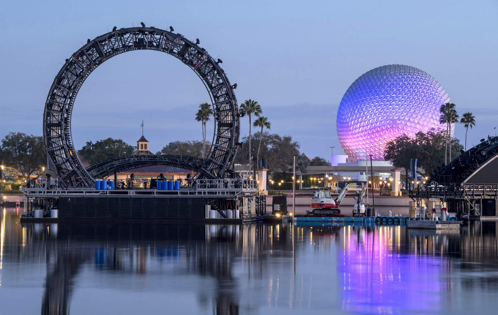 Disney rolls out circular, 6-story tall ‘Harmonious’ center barge