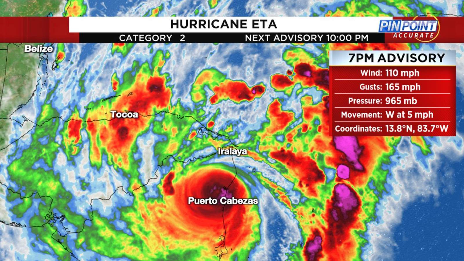 TRACK, SATELLITE: Computer models show Hurricane Eta tracking to Florida