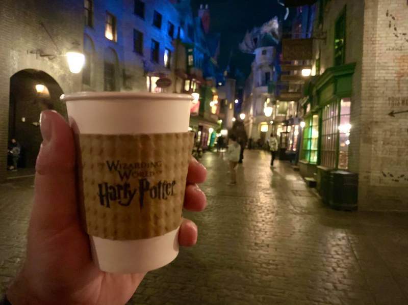 Hot Butterbeer available year round at the Wizarding World of Harry Potter