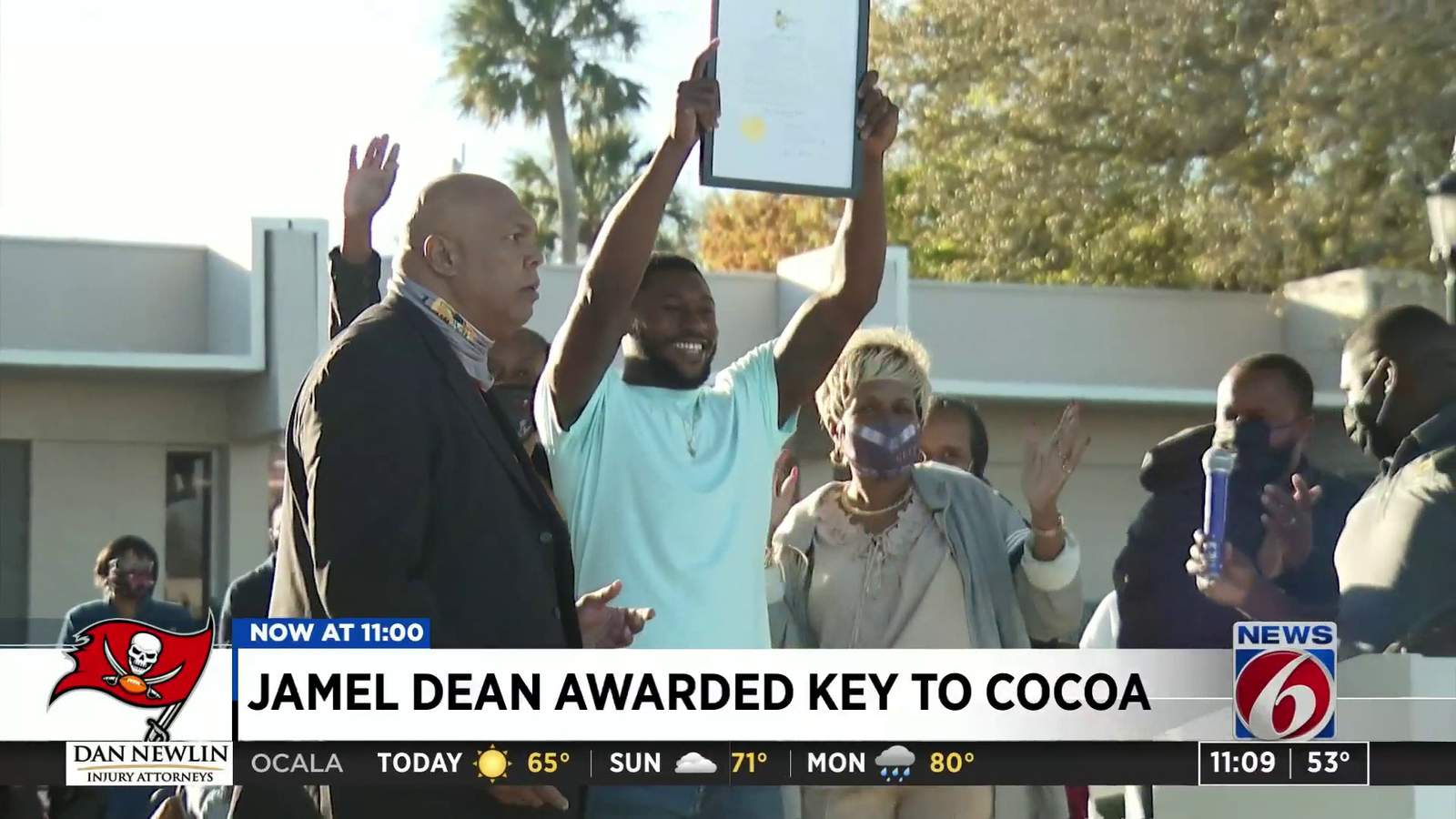 Cocoa honors Super Bowl champion Jamel Dean with key to city