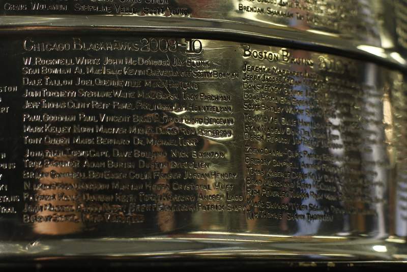 Blackhawks ask Hall of Fame to cover assistant's name on Cup