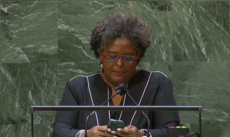 GLIMPSES: Phone in hand, Barbados PM dials into issues at UN