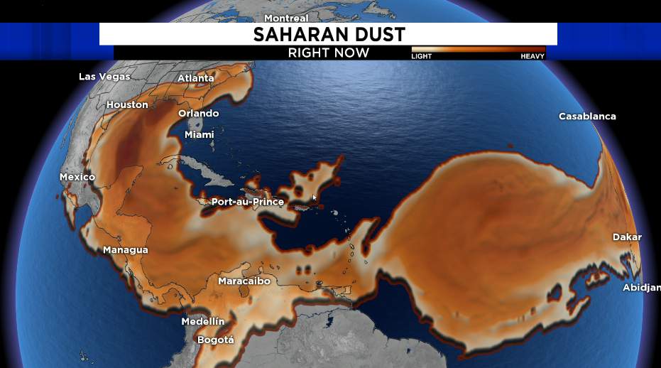 Tropical Tracker: Saharan Dust dominates the Atlantic, keeping storm development low