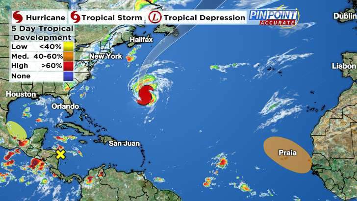 Tracking the tropics: Mindy, Larry and 2 other waves