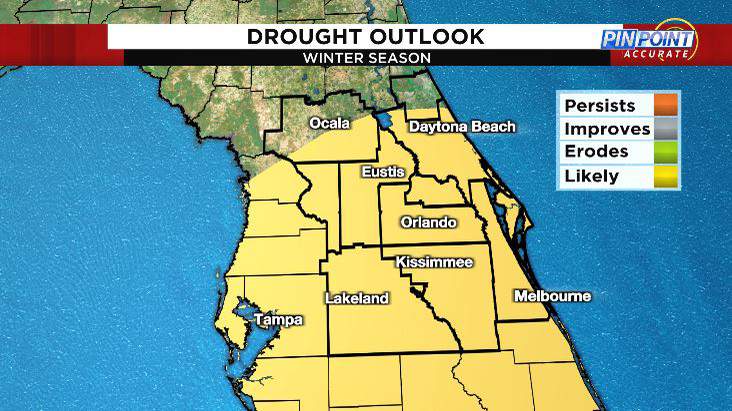 Drought conditions likely to develop in Central Florida this winter