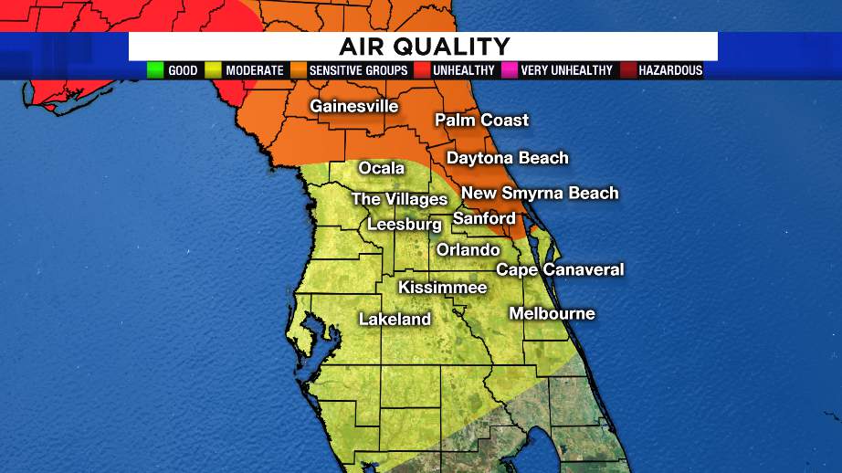 Air quality remains unhealthy for sensitive groups, feeling like 105 degrees Saturday