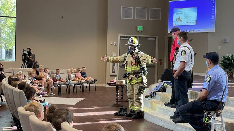 Preschoolers learn fire safety from Seminole County firefighters