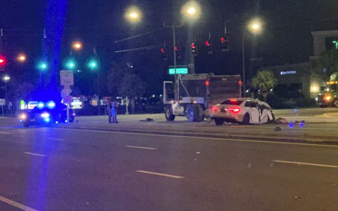Orlando man killed when car rear-ends dump truck on OBT at Sand Lake Road
