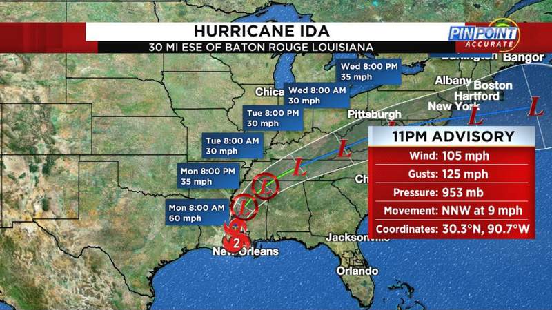 SATELLITE, UPDATES: Hurricane Ida makes landfall in Louisiana as powerful Category 4 storm