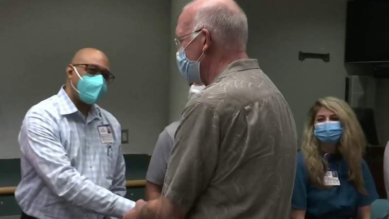 1st COVID-19 patient at Cape Canaveral Hospital returns to thank staff