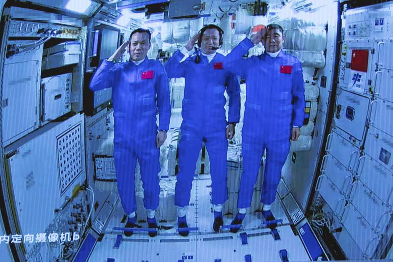 Crew starts making China's new space station their home