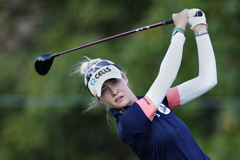 Nelly Korda ties Women's PGA record with 63 to take the lead