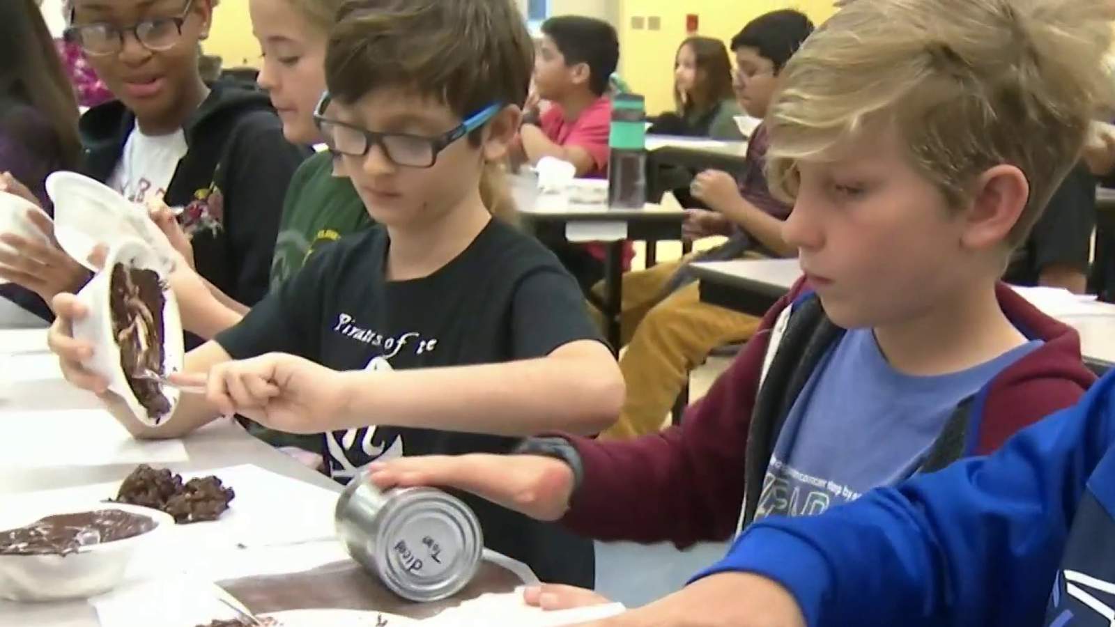 Elementary school students learn about engineering using chocolate