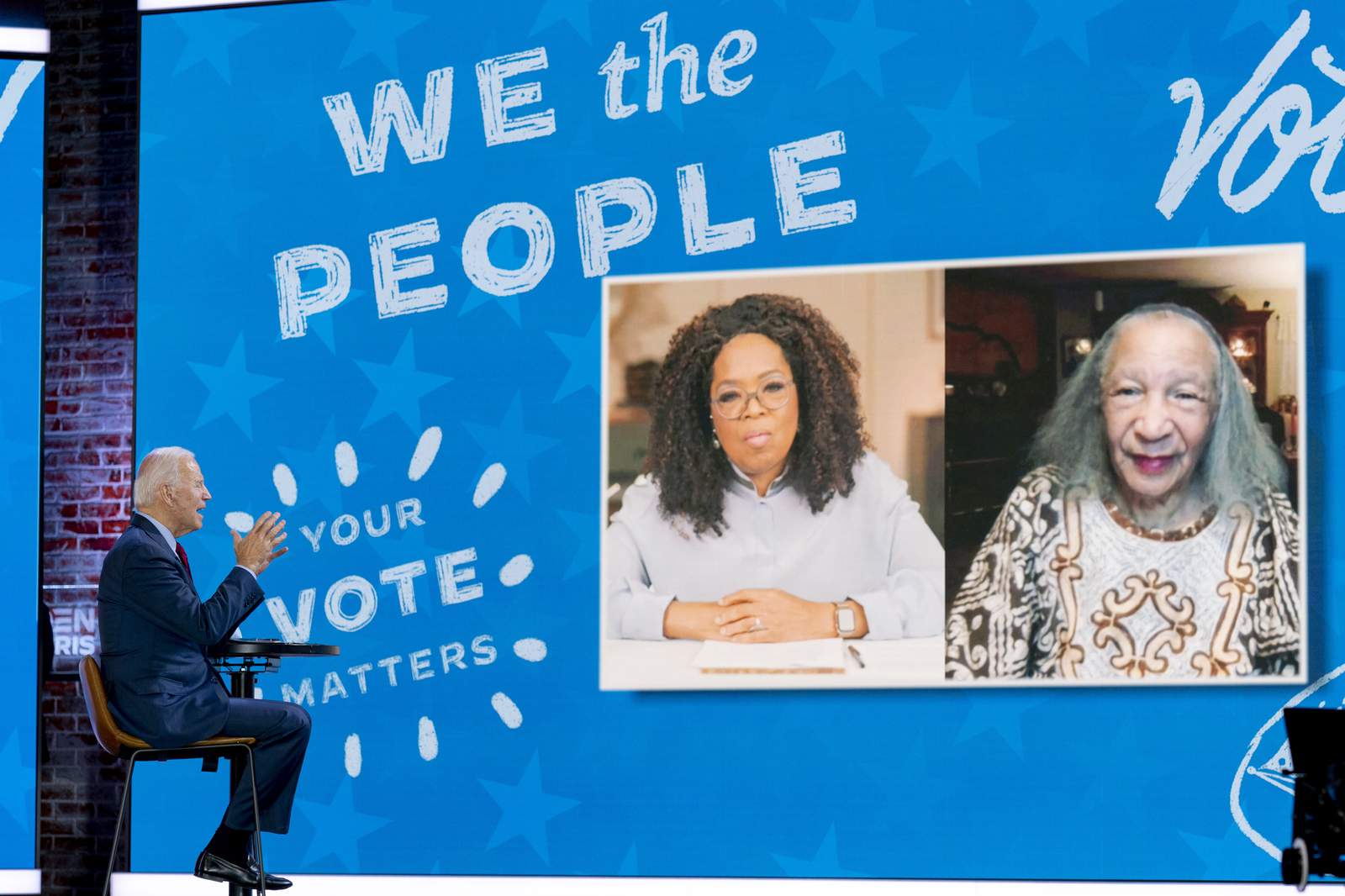 The Latest: Winfrey boosts Biden at get-out-the-vote event
