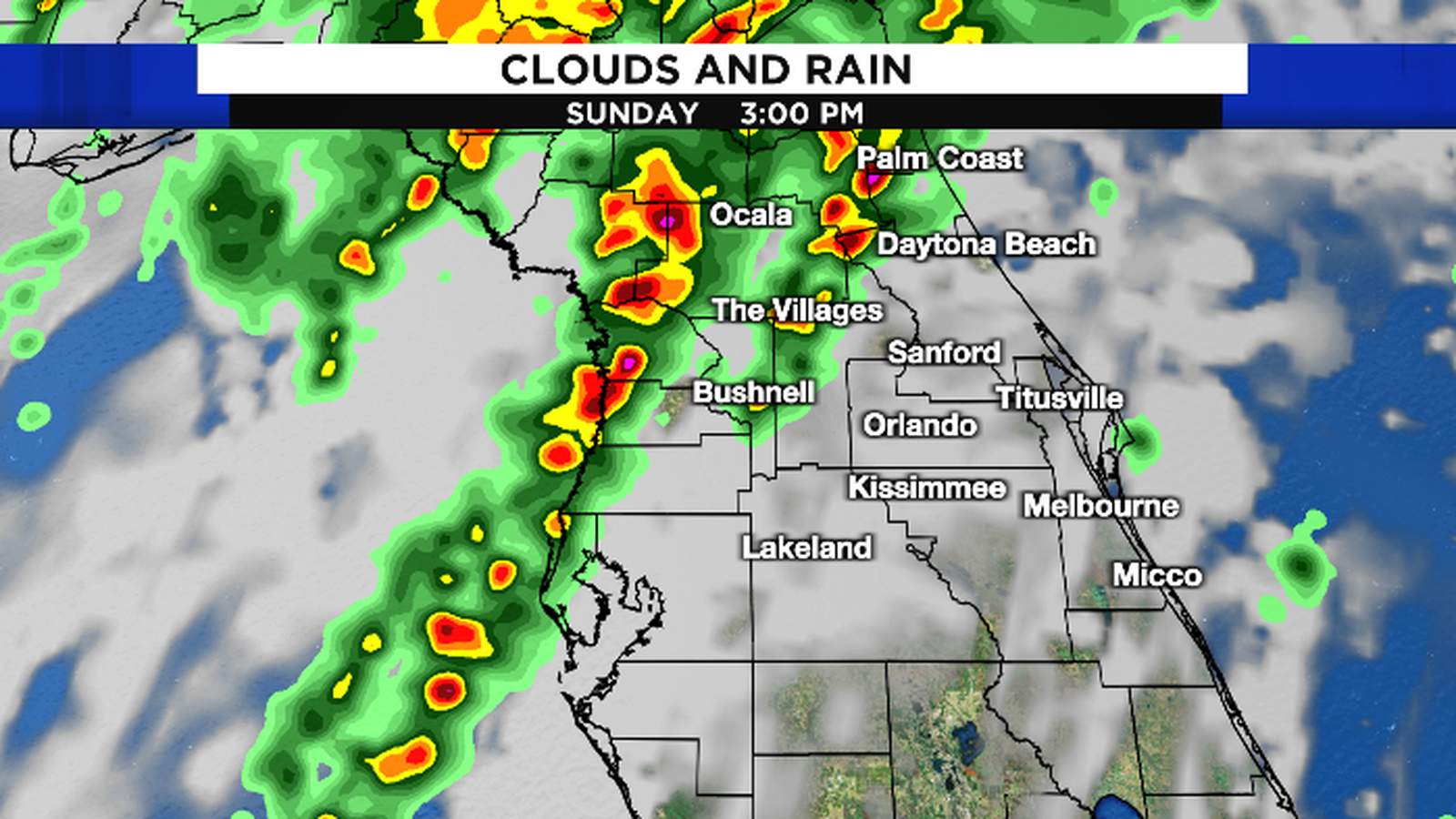 More waves of rain expected Sunday, few strong storms possible