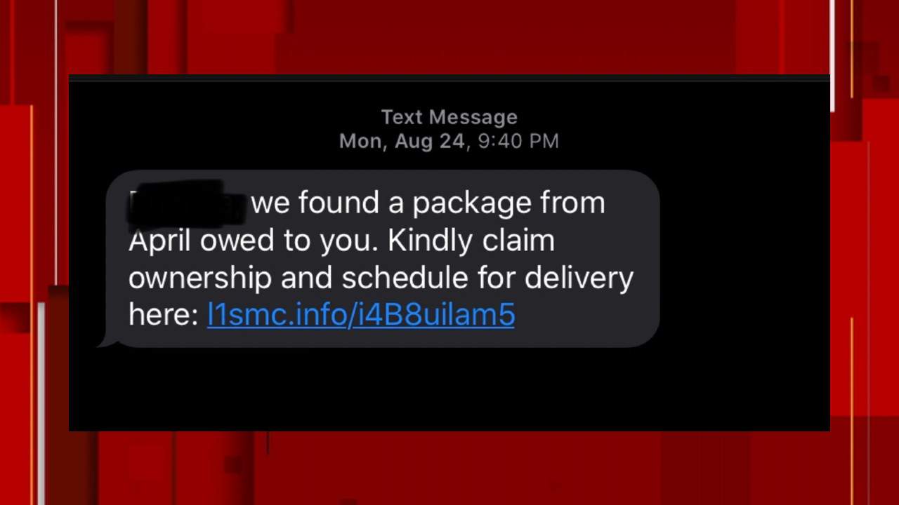 DO NOT CLICK: Scammers using ’package pending’ text to get your personal info, deputies say